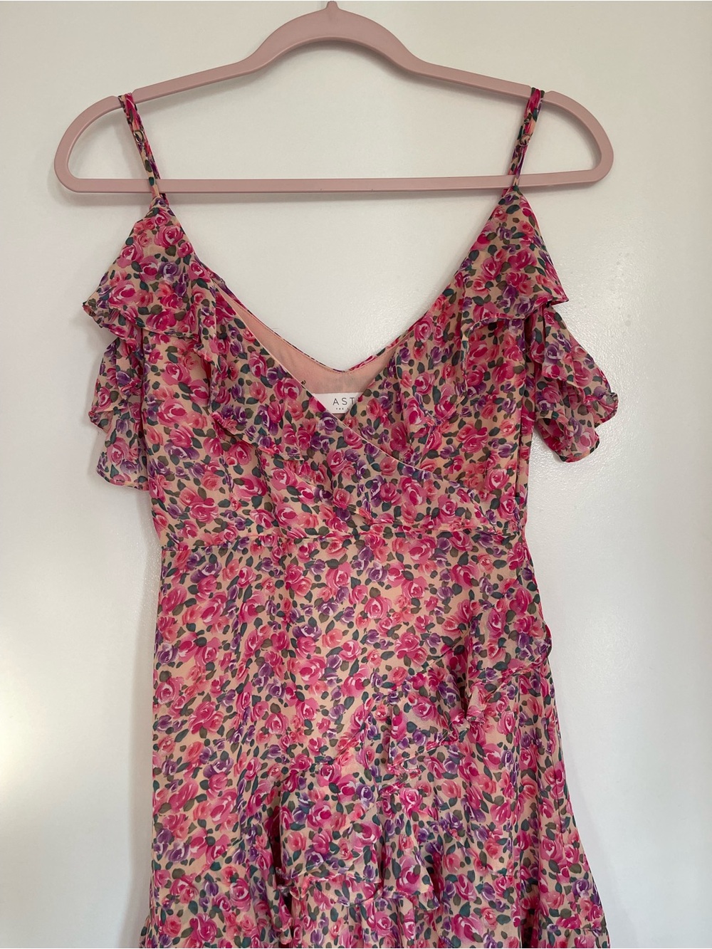 Astr Pink Floral Ruffle Maxi Dress - Picture 2 of 8